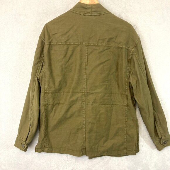 Free People Open Front Military Jacket Womens Small S Olive Green Cargo Pockets - Picture 2 of 16